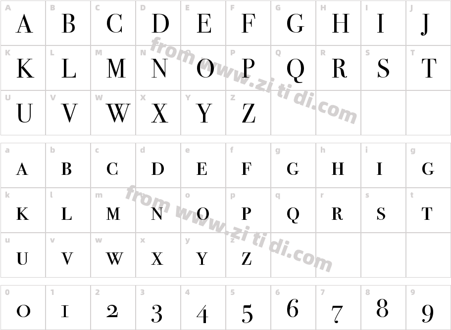 Bodon72SCC字体字体映射图