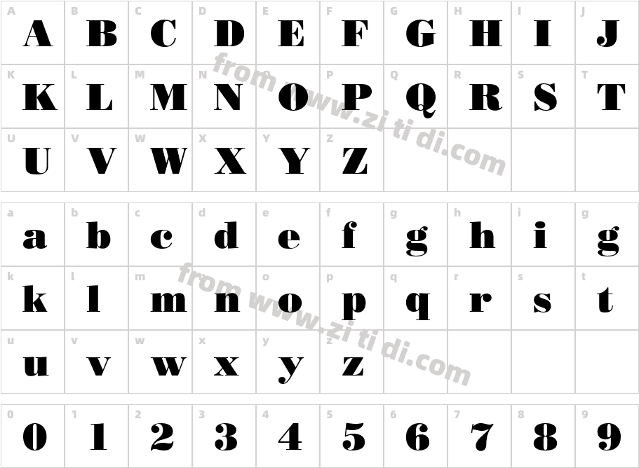 BodoniPosterSSi字体字体映射图