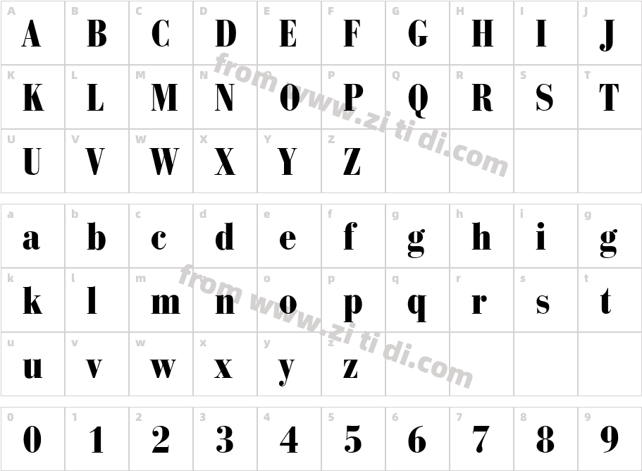 BodoniRecutBlackCondensedSSiNormal字体字体映射图