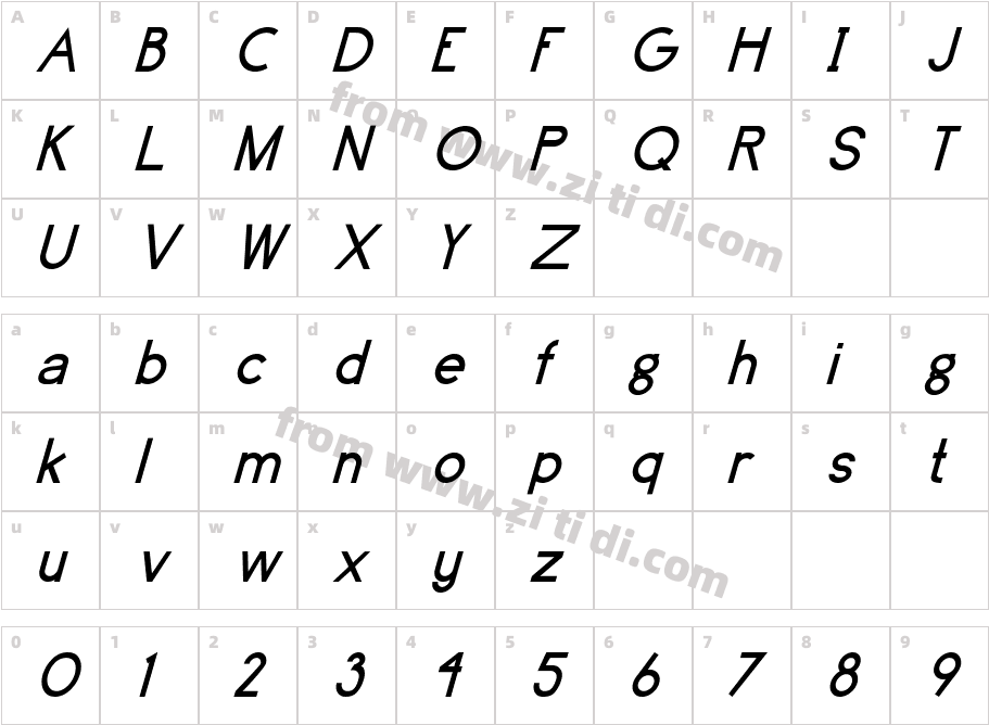 Brassfield-Ital字体字体映射图