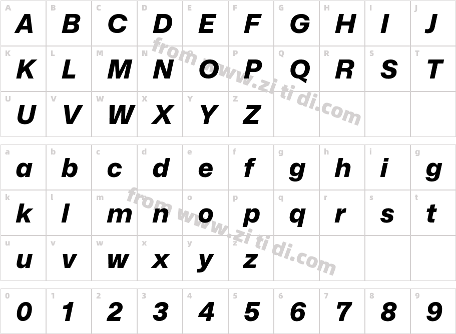 Mona-Sans ExtraBold Italic字体字体映射图