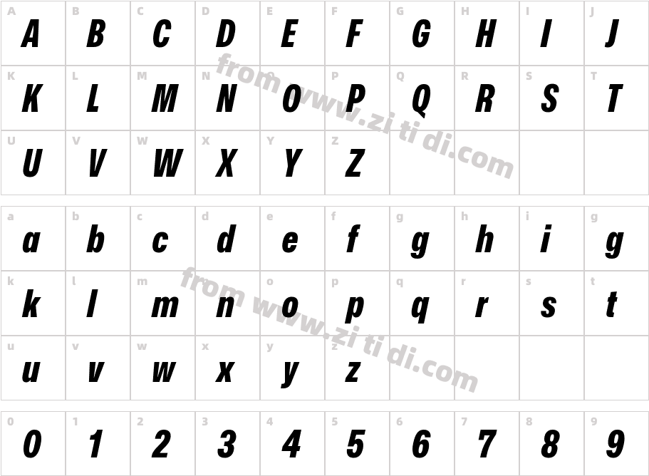 Mona-Sans ExtraBold Narrow Italic字体字体映射图