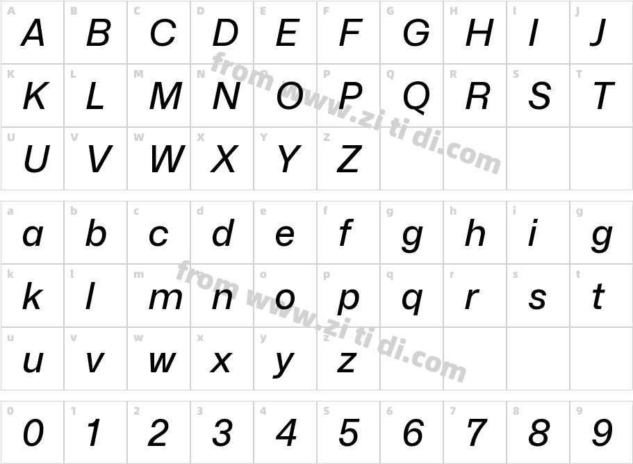 Mona-Sans Medium Italic字体字体映射图
