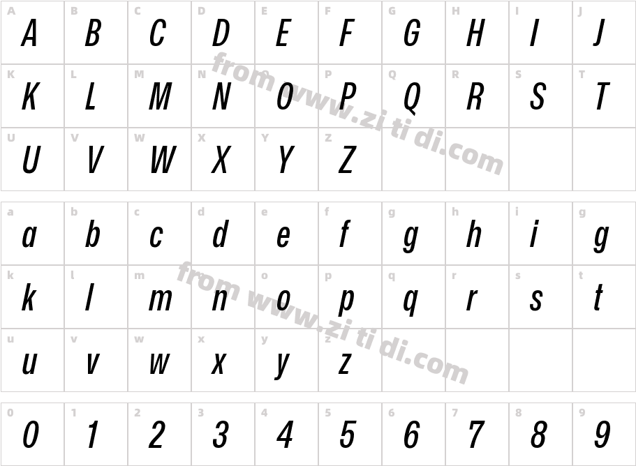 Mona-Sans Medium Narrow Italic字体字体映射图
