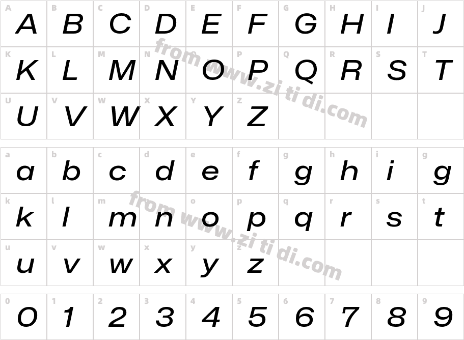 Mona-Sans Medium Wide Italic字体字体映射图