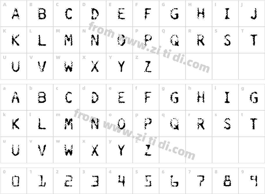 Burokrat-Three字体字体映射图