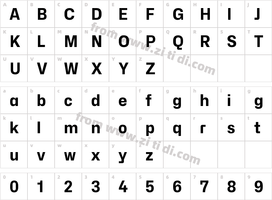 Hubot-Sans Bold Semi字体字体映射图