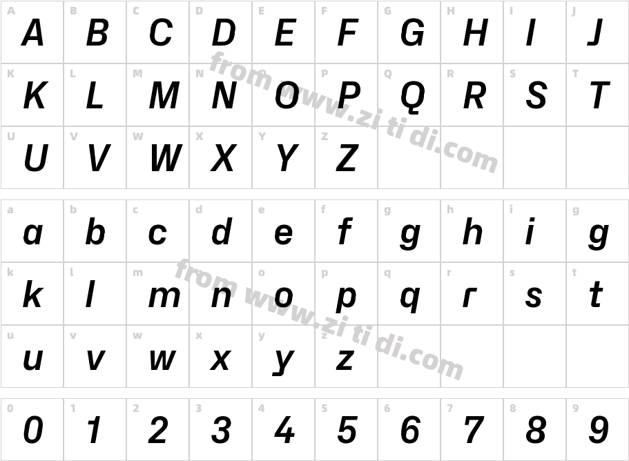 Hubot-Sans SemiBold Semi Italic字体字体映射图