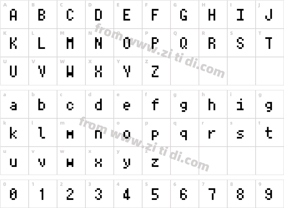 ark-pixel-10px-monospaced-zh_cn字体字体映射图
