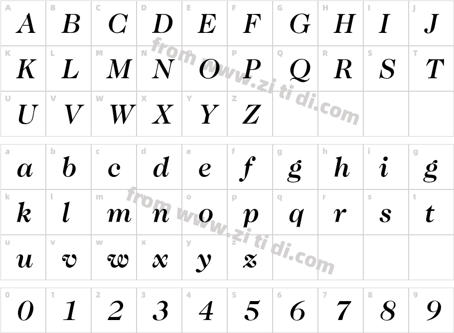 CaslonTwoTwentyFourBQ-MediumItalic字体字体映射图