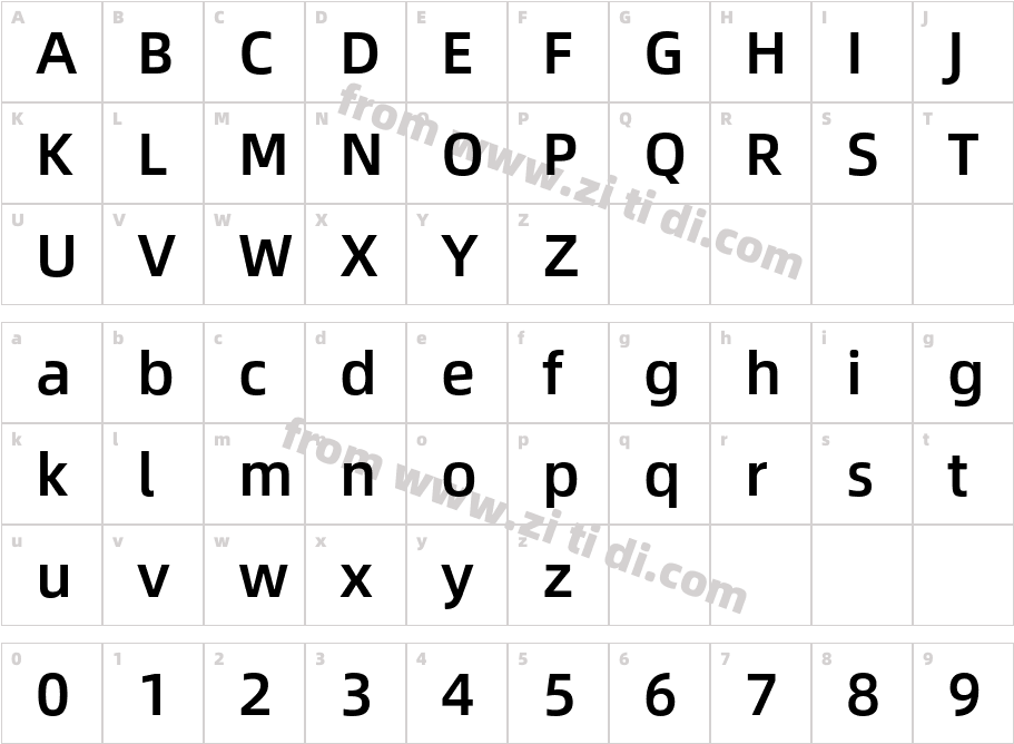 Alibaba Sans SEA Medium字体字体映射图