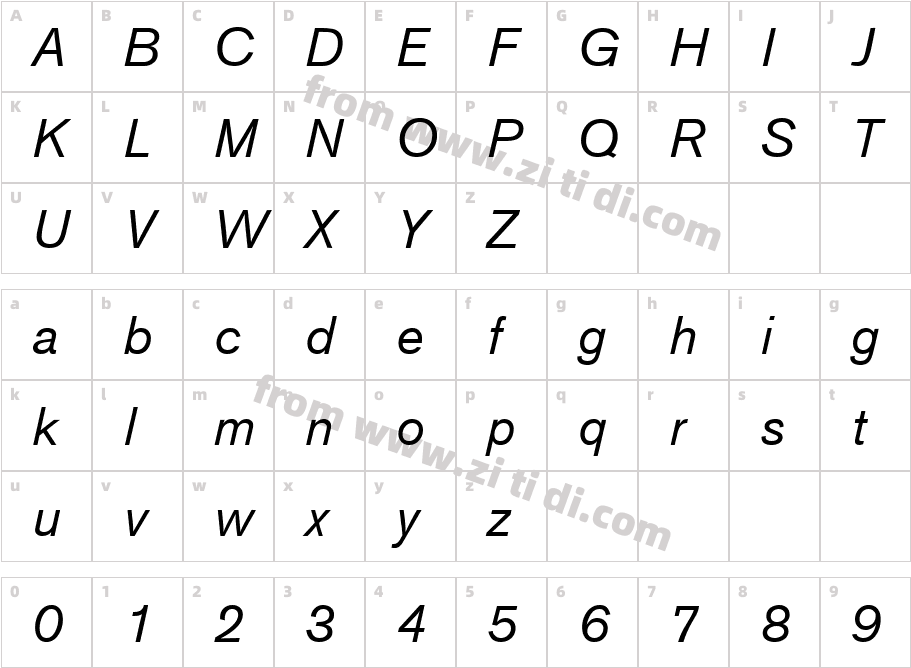 A750SansItalic字体字体映射图