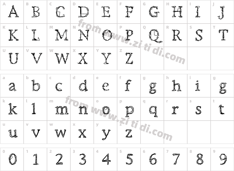 Citore字体字体映射图