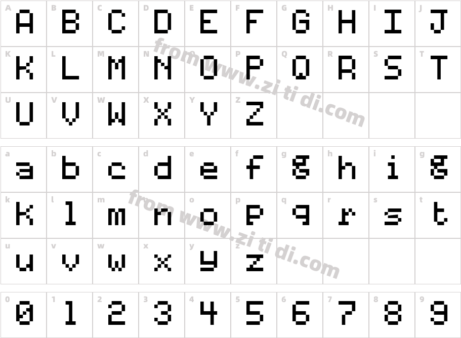 Code-7x5字体字体映射图