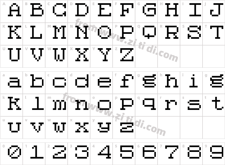 Code-8x8字体字体映射图