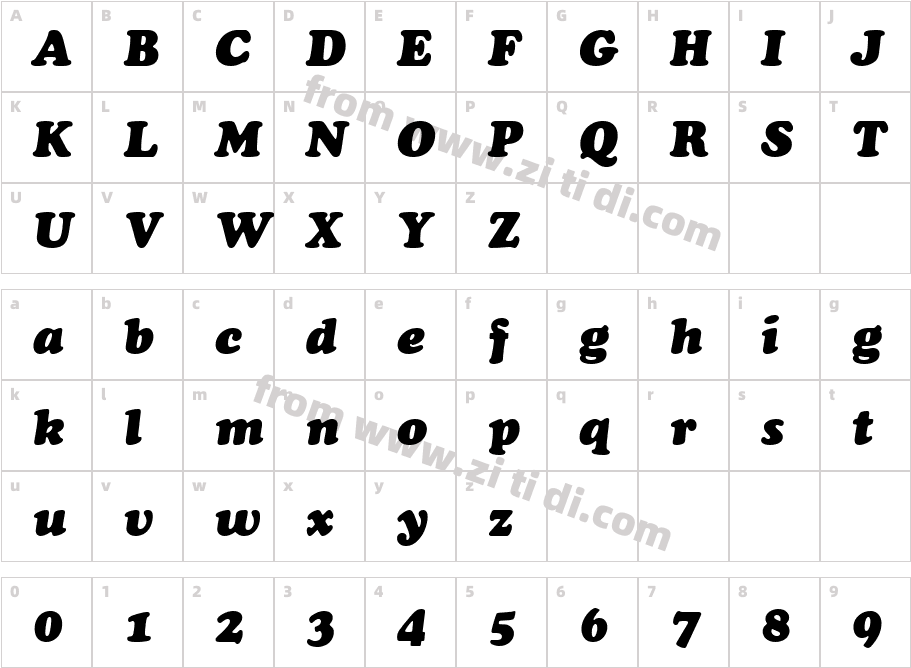 CooperBlaD-Ital字体字体映射图