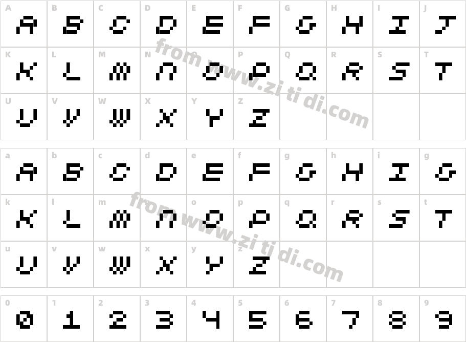 CubicFive11字体字体映射图