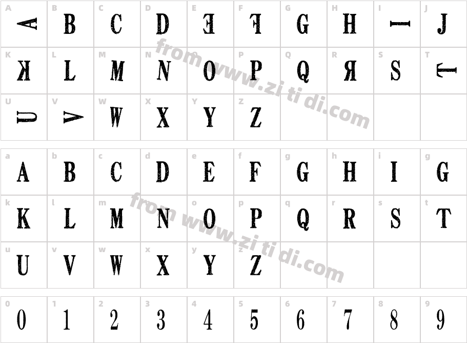 DEATH-FONT-ver1.0字体字体映射图