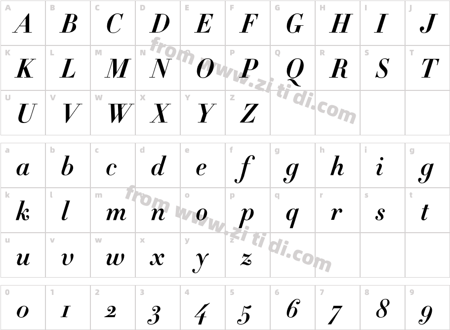 Didot-HTF-B11-Bold-Ital字体字体映射图