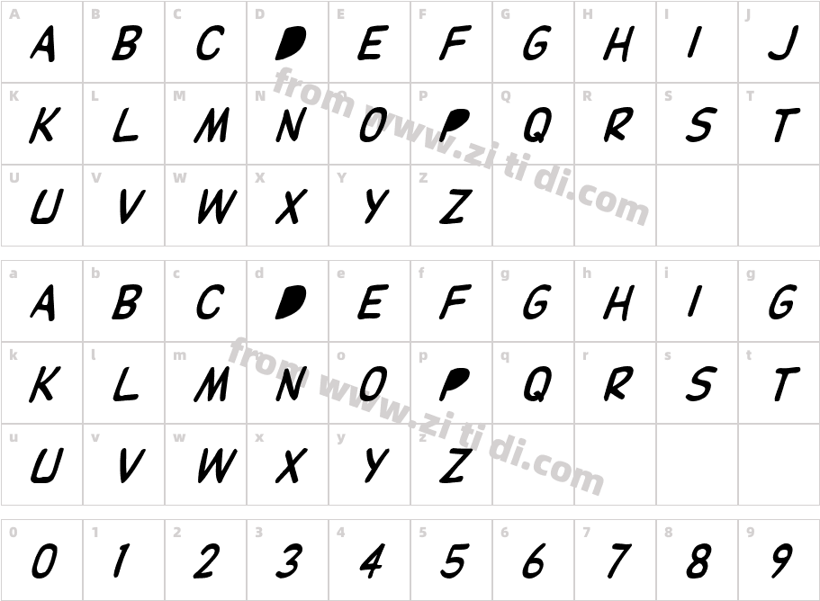 DupuyBALloon Italic字体字体映射图