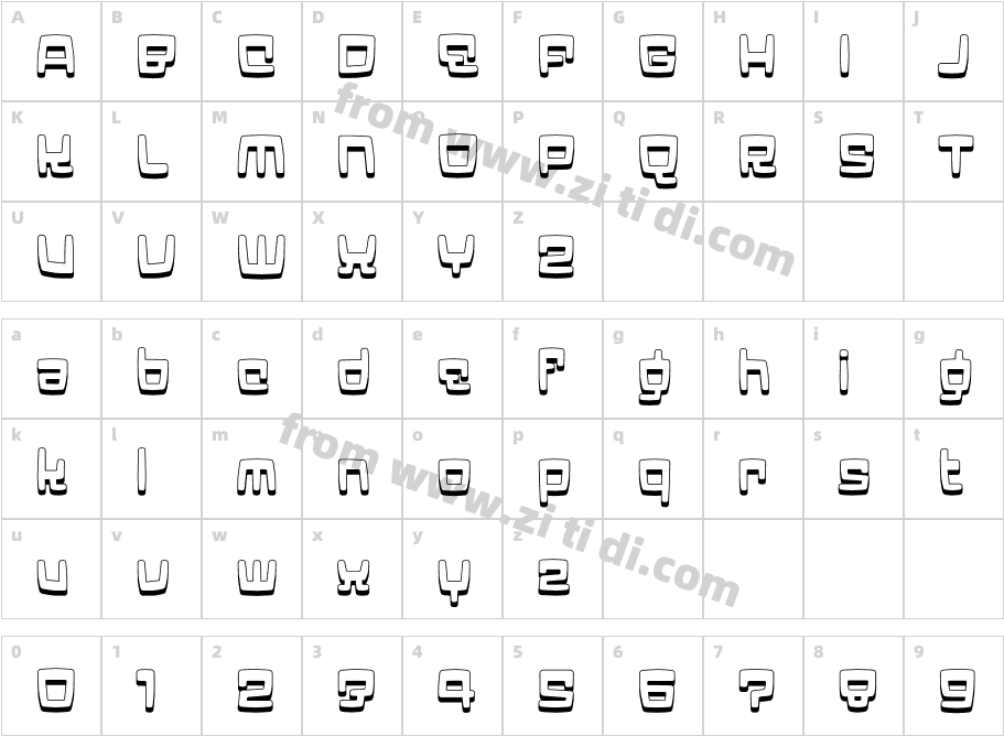 Elektron-Shaded字体字体映射图