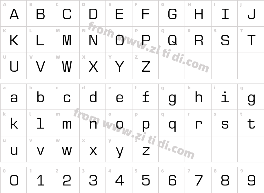 EurostileMonoEF-Regular字体字体映射图