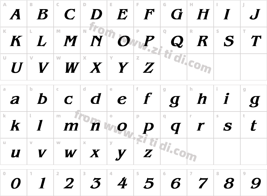 Benguiat-BoldItalic字体字体映射图