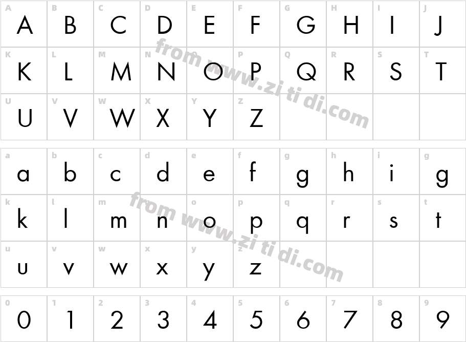 Fusion-Normal字体字体映射图