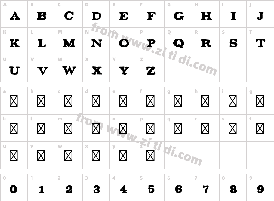 GAZA48-Regular字体字体映射图