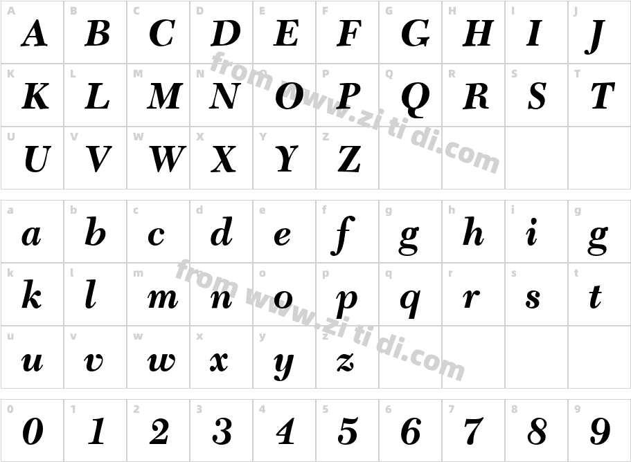 C651RomanBoldItalic字体字体映射图