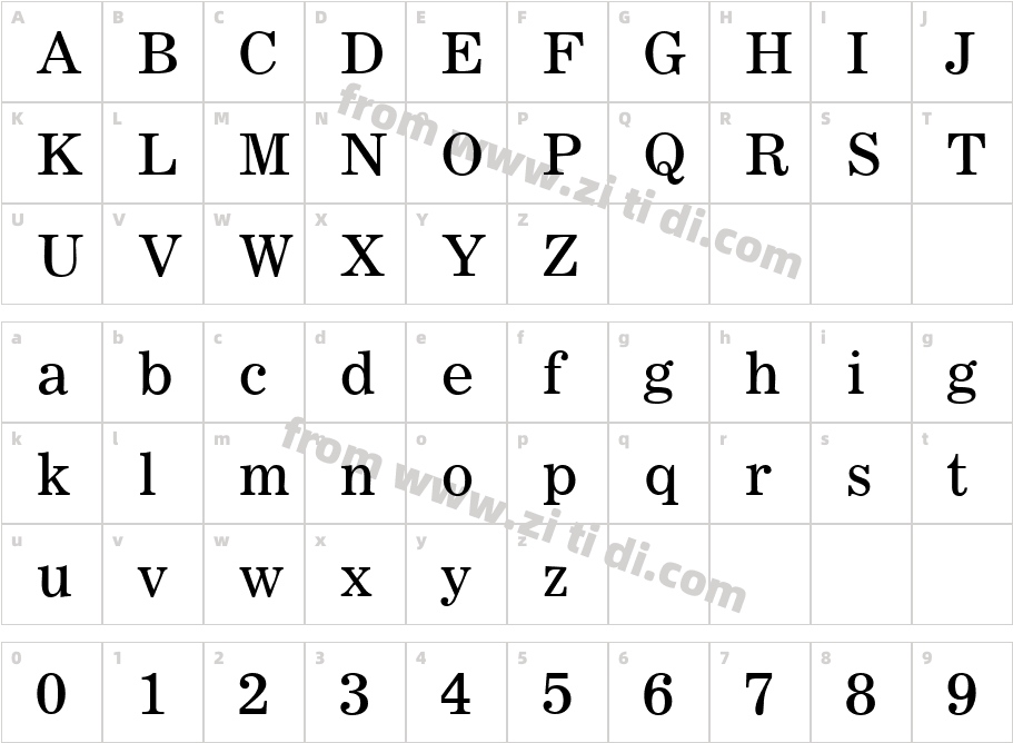 C795Roman字体字体映射图