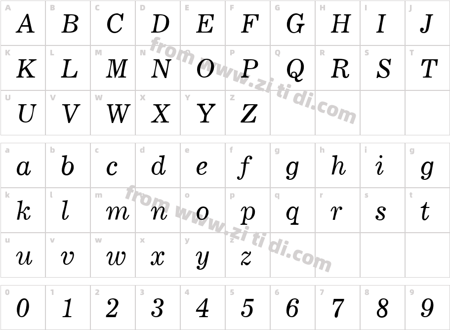 C795RomanItalic字体字体映射图