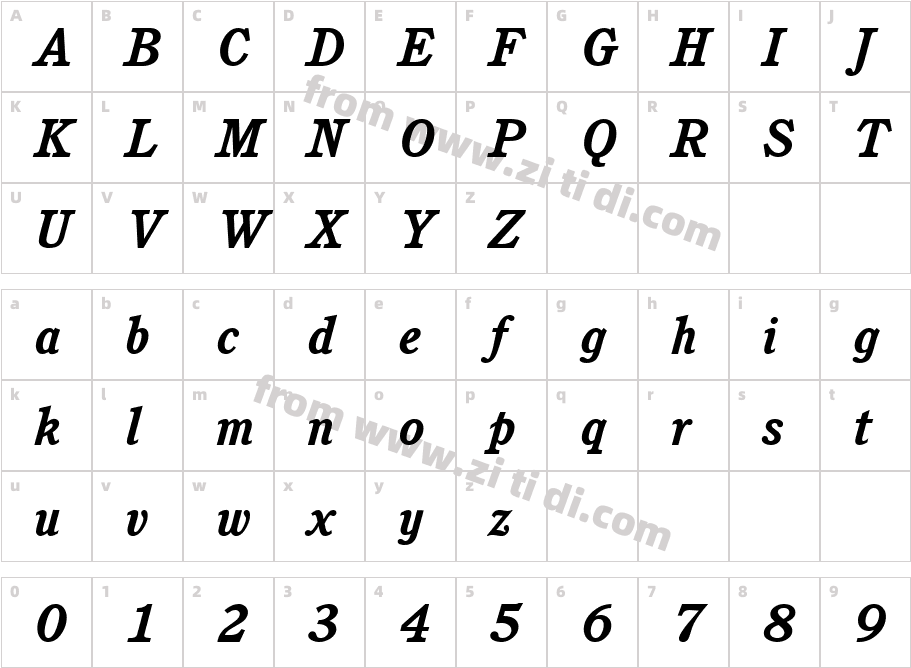 C851RomanBoldItalic字体字体映射图