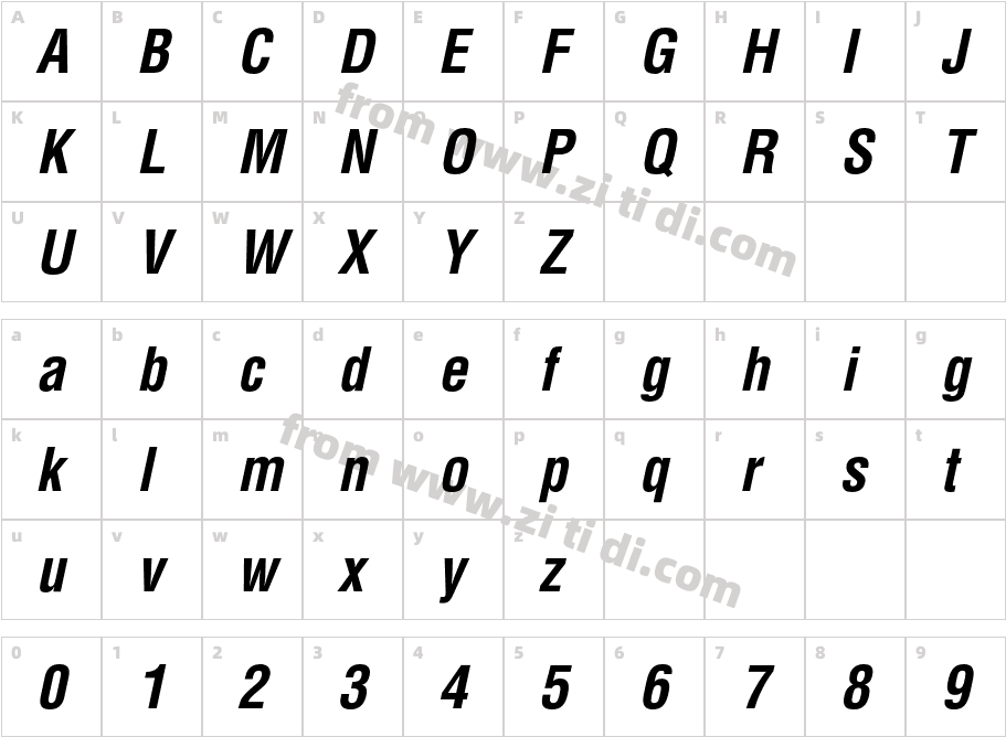 Helvetica-Condensed-BoldObl字体字体映射图
