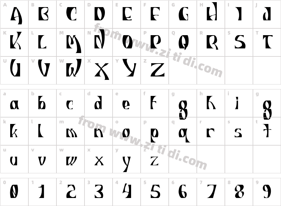 INDIOSBRAVOSTITLING字体字体映射图