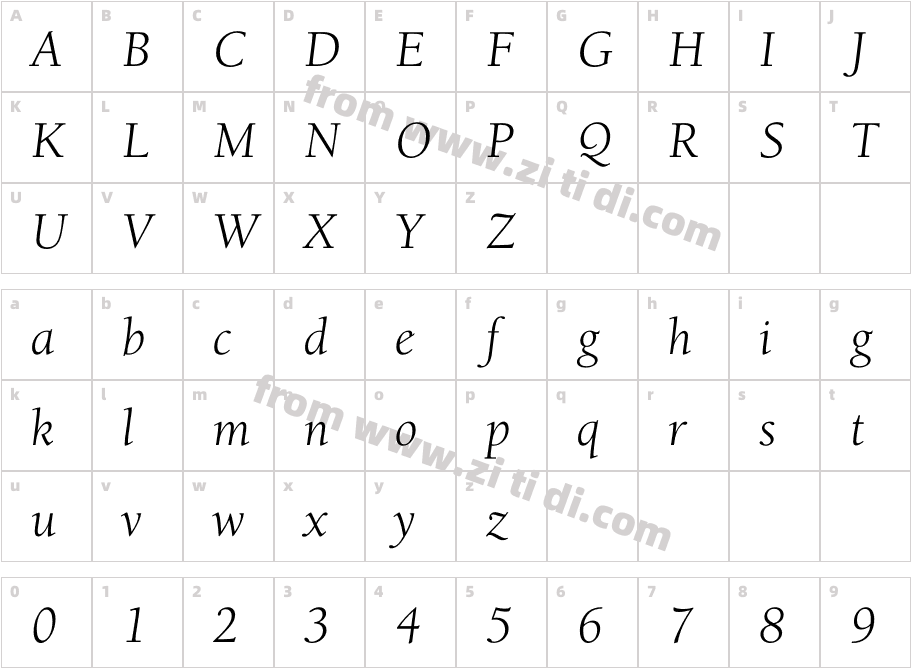ITC-Berkeley-Old-Style-Book-It字体字体映射图