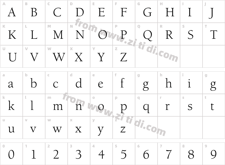 ITC-Berkeley-Old-Style-Book字体字体映射图