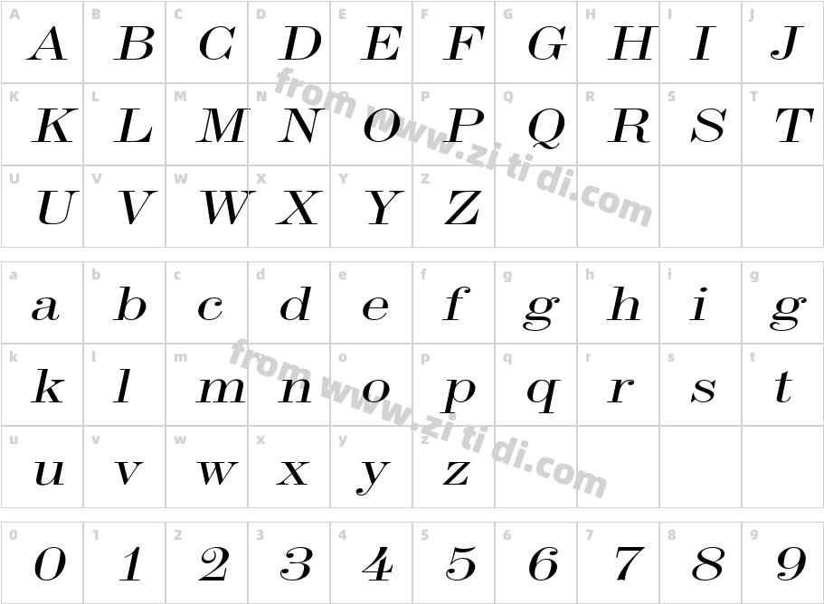 Indy17ExtendedItalic字体字体映射图