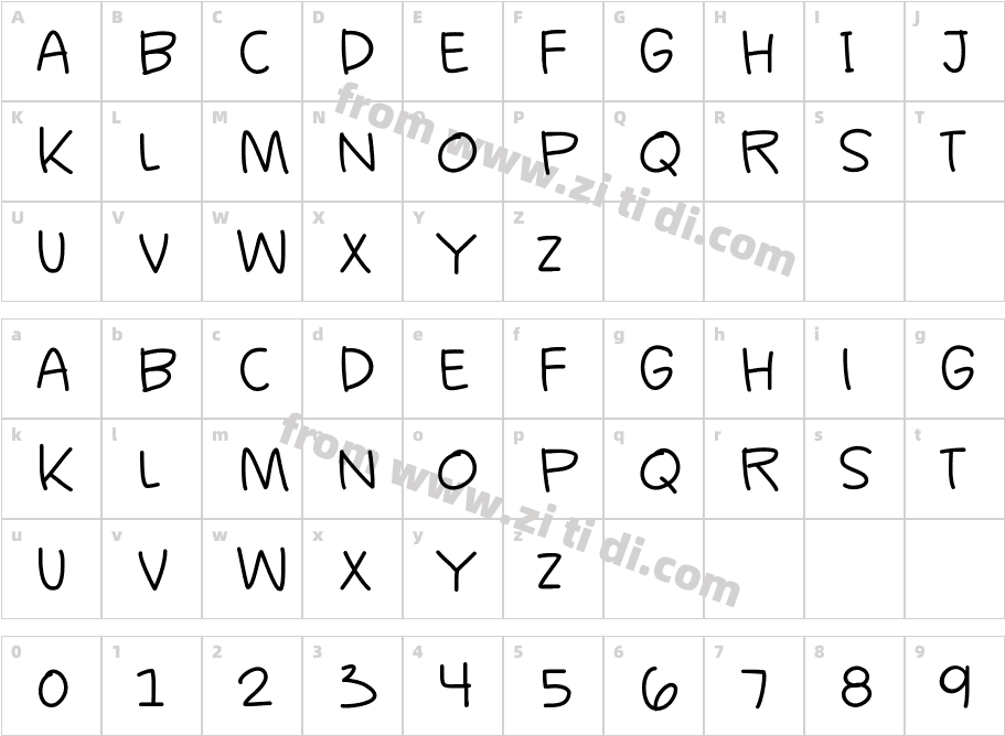 K26CasualComics字体字体映射图