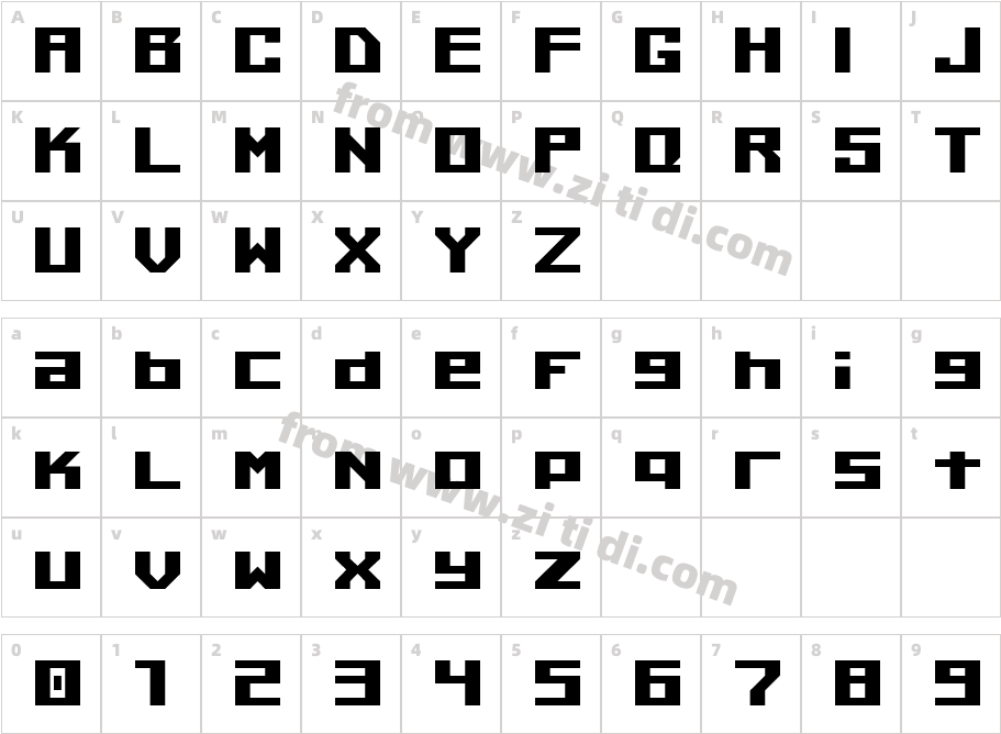 Kiloton-v1.0字体字体映射图
