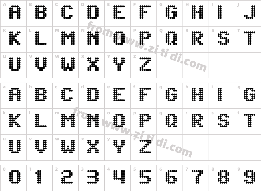 Lightdot-7x6字体字体映射图