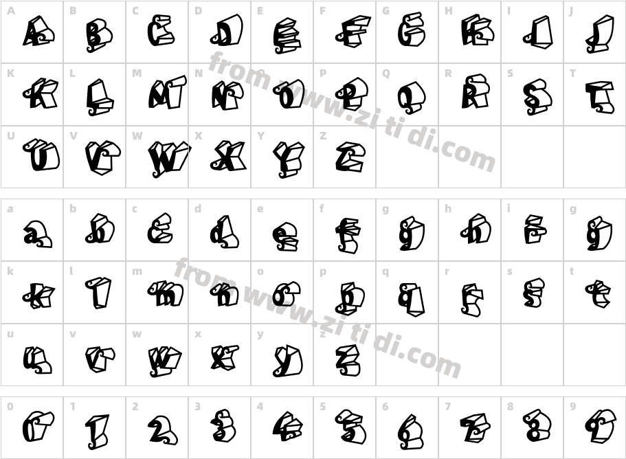 LinotypeHenri-Dimension字体字体映射图