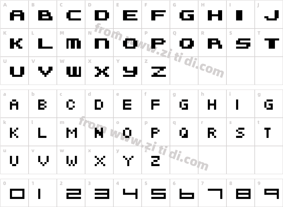 Metroid-Fusion字体字体映射图
