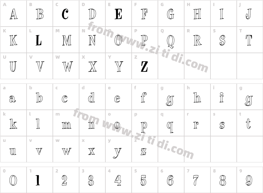 Pixie-HC字体字体映射图