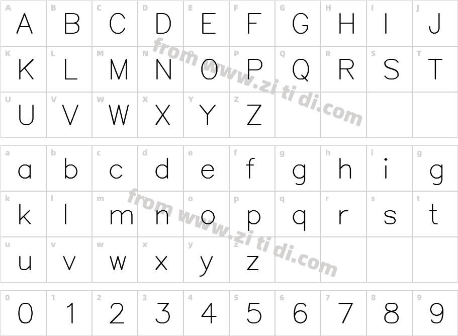 SWRomns字体字体映射图