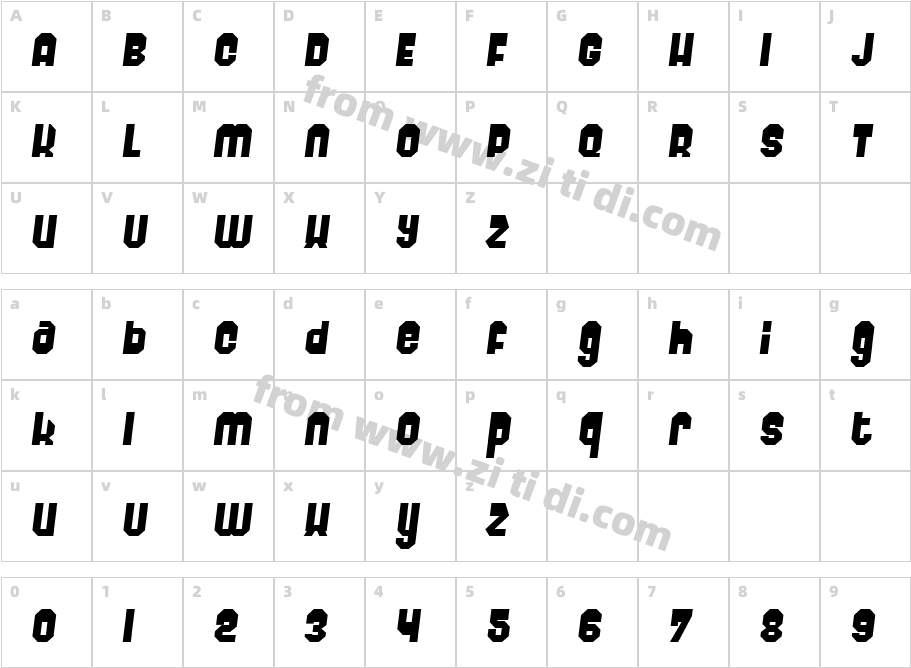Sabadoo字体字体映射图
