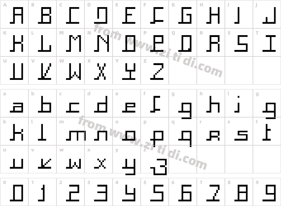Square字体字体映射图