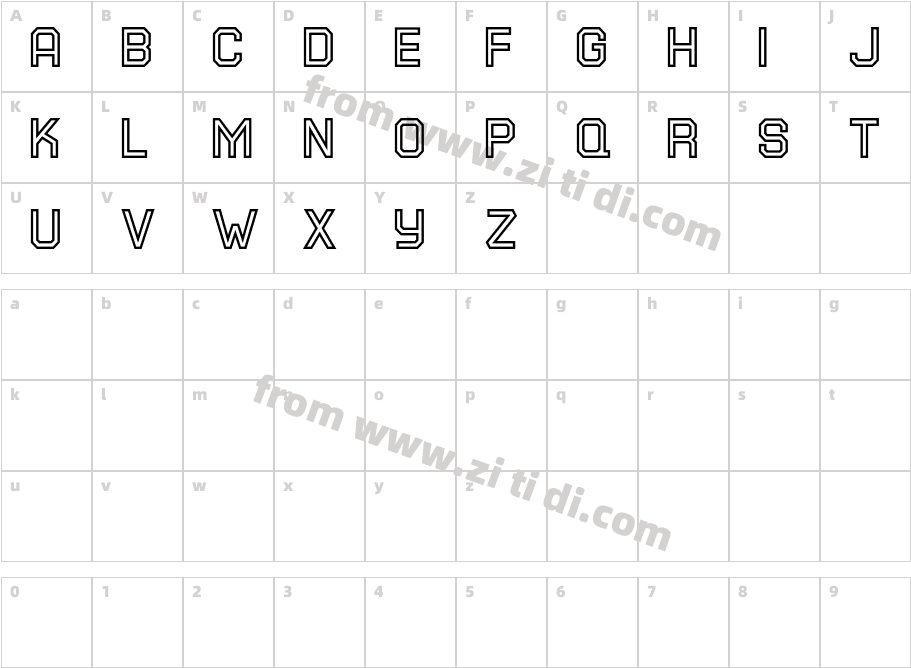 Square40Inline-Regular字体字体映射图