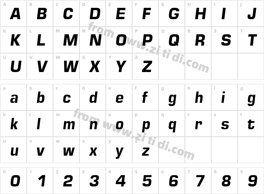 Square721DmItalic字体字体映射图