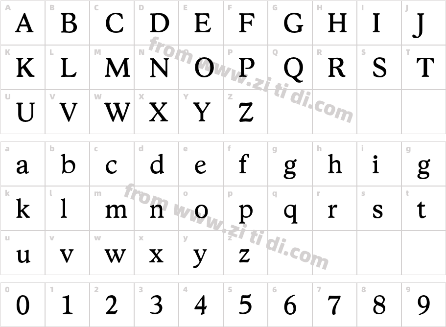 Stratford-Regular字体字体映射图